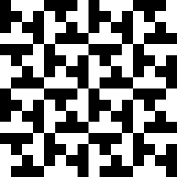 Do you see a range of black tetris blocks on a white background or a range of white tetris blocks on a black background in this optical illusion?