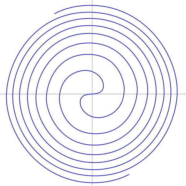 This picture features a unique mathematical curve called Fermat's spiral.