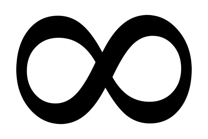 This picture shows the infinity symbol, which looks very much like the number 8 lying down after a hard days work.