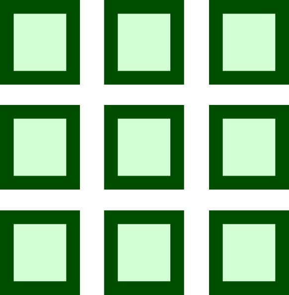 This picture shows a math grid featuring 9 individual squares arranged in a 3x3 square.