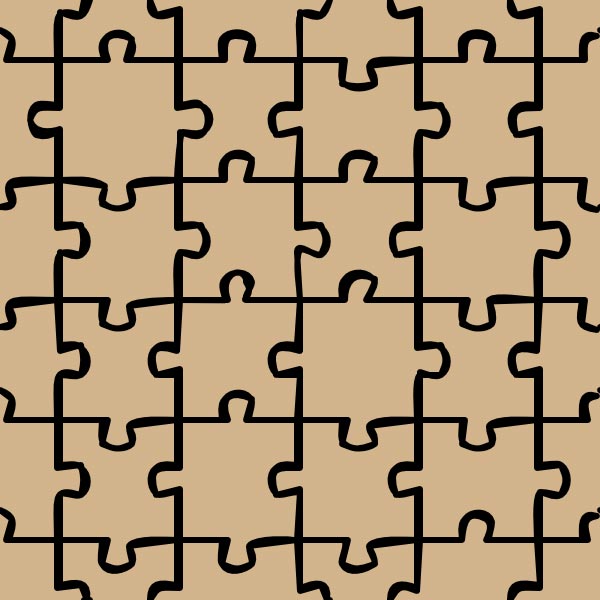 This picture features a completed jigsaw pattern with a number of jigsaw pieces locked together to complete the puzzle.