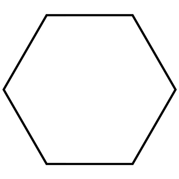 This picture features a hexagon. A hexagon is a polygon with 6 sides and 6 interior angles which add to 720 degrees.