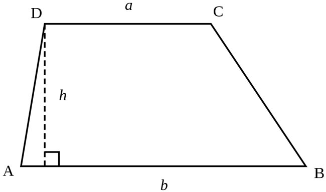 This picture features a trapezoid (trapezium). A trapezoid is a quadrilateral with one pair of parallel sides.