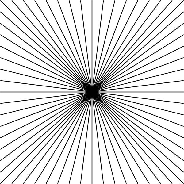 Black Line Star - Optical Illusion Picture