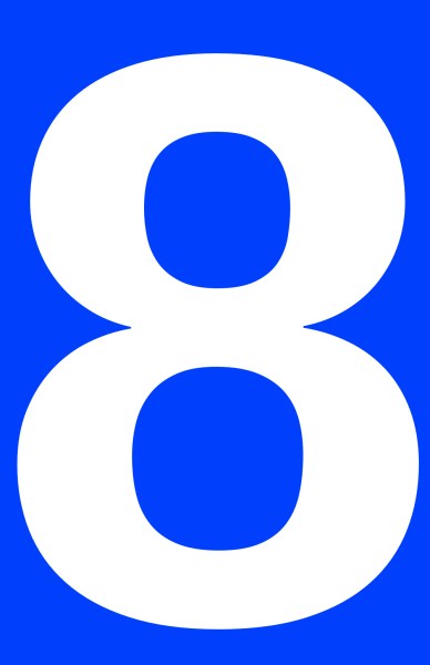 number 8 blue
