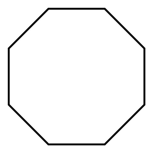 This picture features an octagon. An octagon is a polygon with 8 sides and 8 interior angles which add to 1080 degrees.